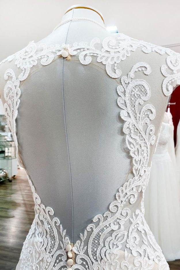 Long Mermaid Lace Sweetheart Wedding Dress with Appliques Lace-BallBride