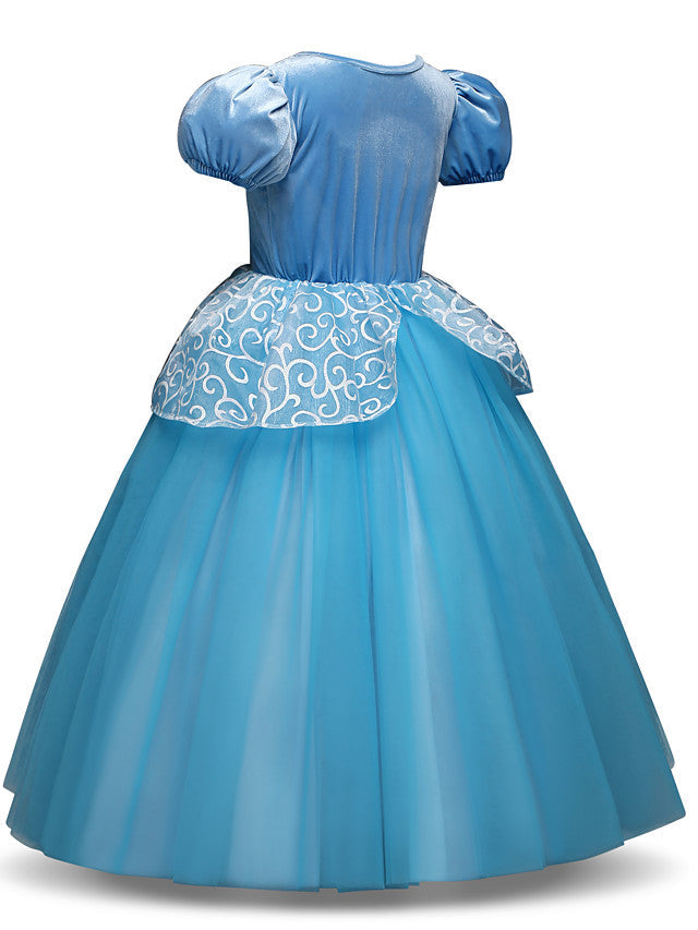 Long Sleeve Jewel Neck Flower Girl Dresses Tulle With Tier Appliques-BallBride