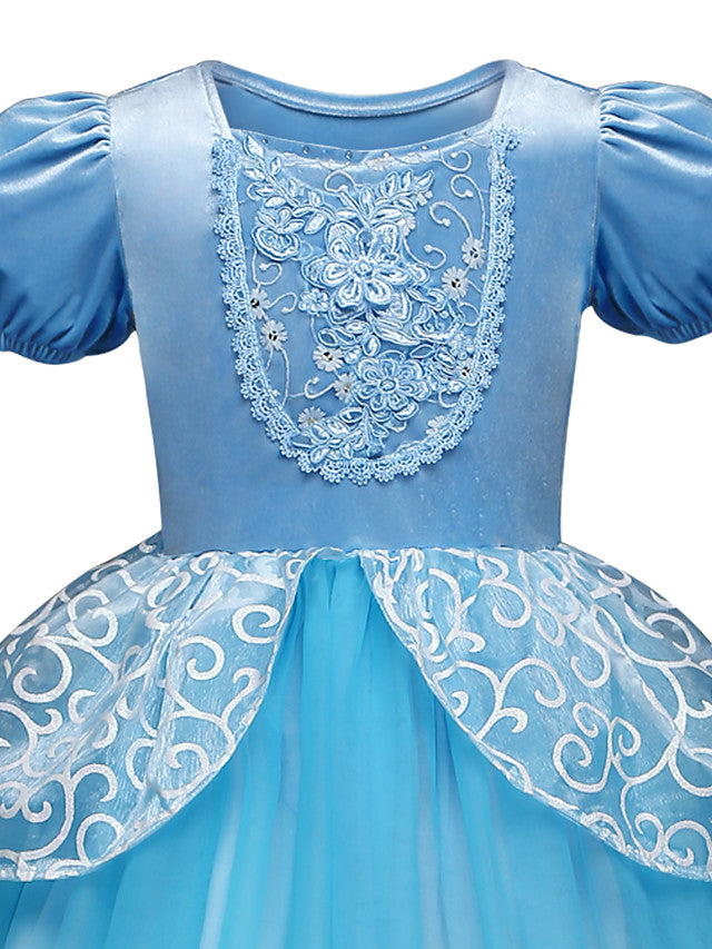 Long Sleeve Jewel Neck Flower Girl Dresses Tulle With Tier Appliques-BallBride