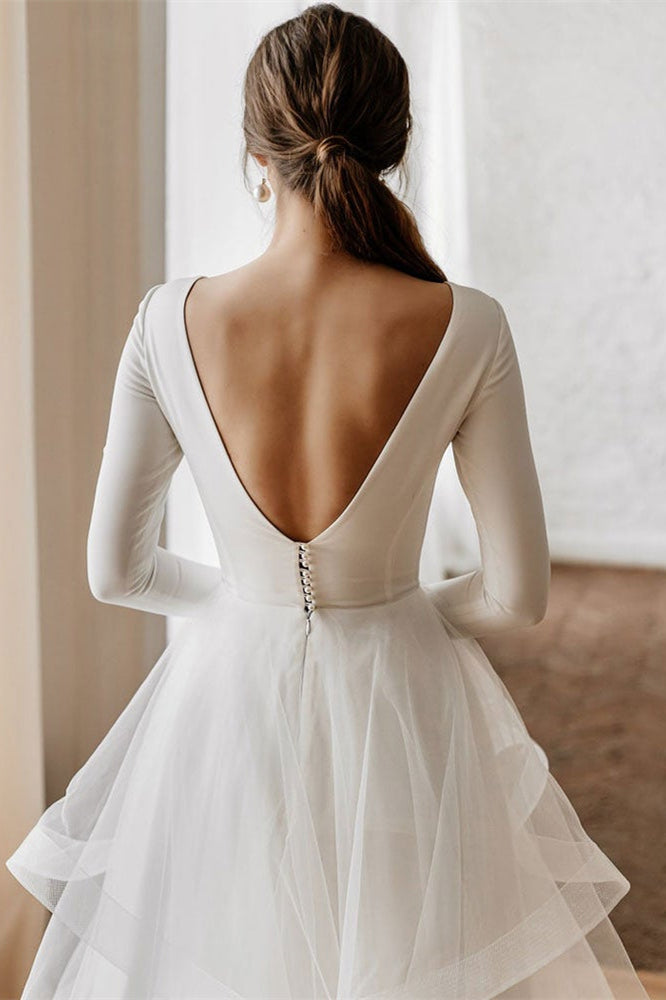 Long Sleeves Tulle Wedding Dress for Your Special Day-BallBride