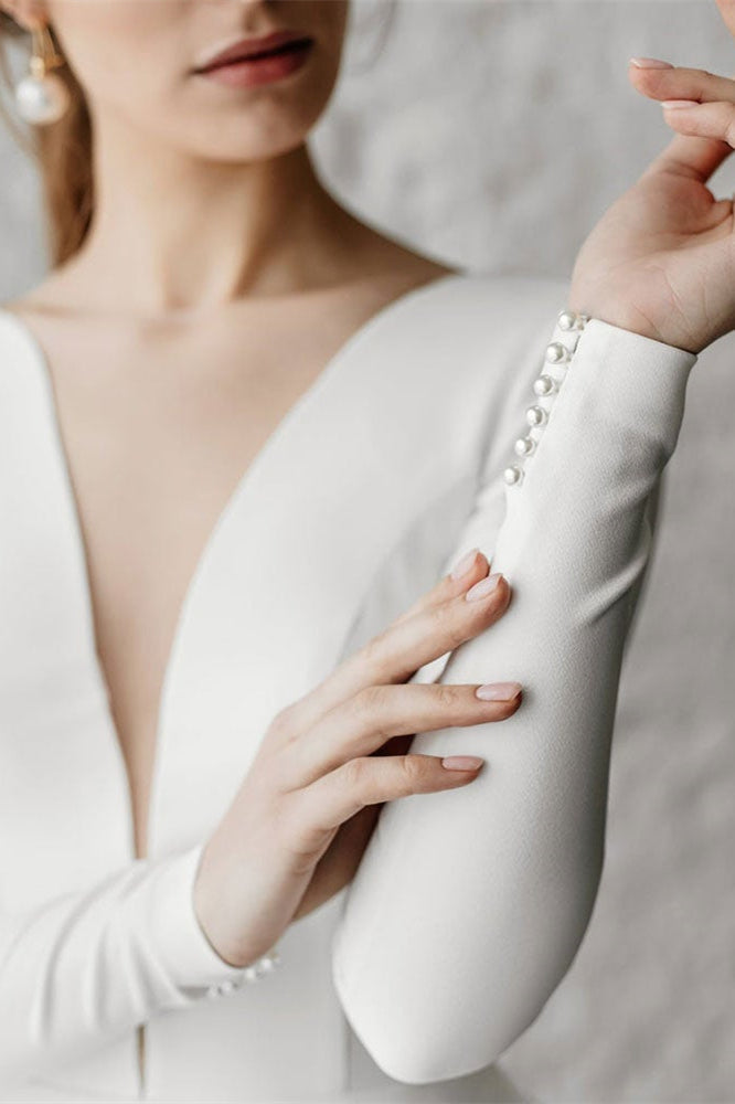 Long Sleeves Tulle Wedding Dress for Your Special Day-BallBride