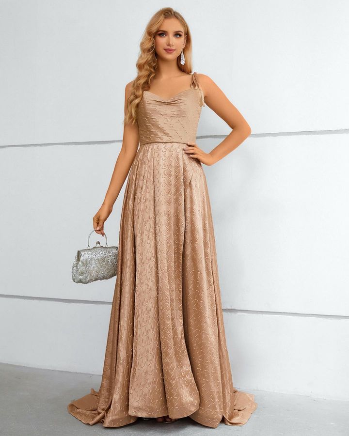 Look Charming in this Spaghetti-Straps Sleeveless Prom Dress Long With Split-BallBride