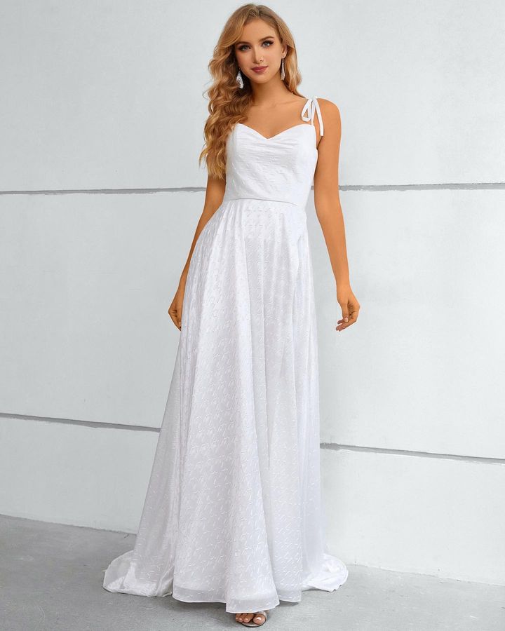 Look Charming in this Spaghetti-Straps Sleeveless Prom Dress Long With Split-BallBride