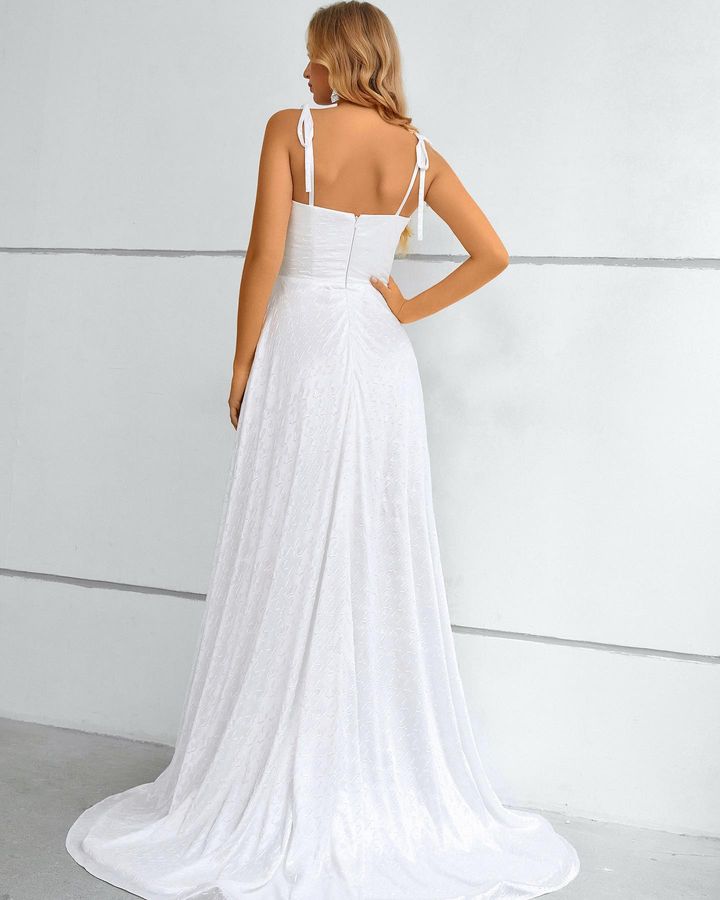 Look Charming in this Spaghetti-Straps Sleeveless Prom Dress Long With Split-BallBride