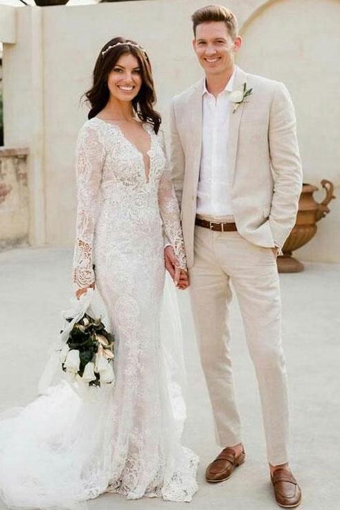 Look Cool in Chic Ivory Beach Men Suits - On Sale Now-BallBride
