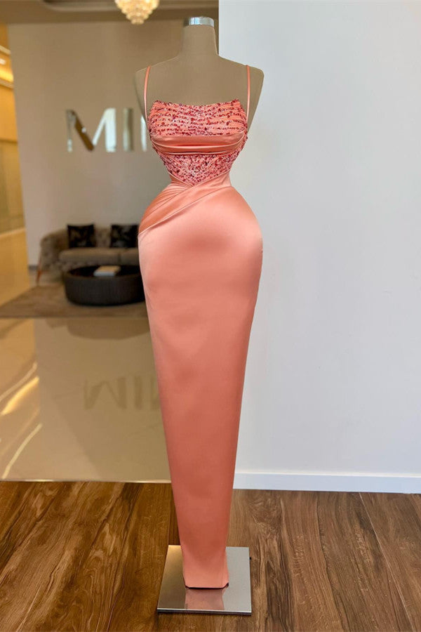 Look Gorgeous in Budget Coral Mermaid Evening Gown with Beads-BallBride
