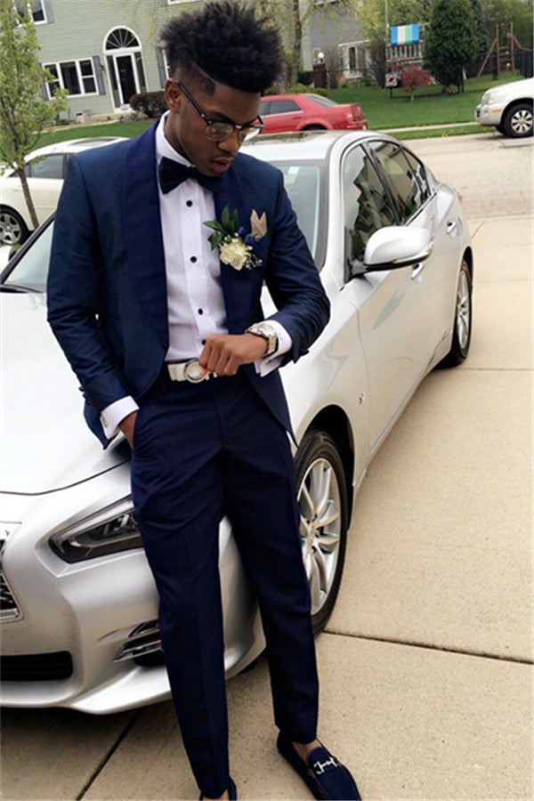 Look Sharp in Dark Navy - 2 Piece Best Wedding Suits for Men-BallBride
