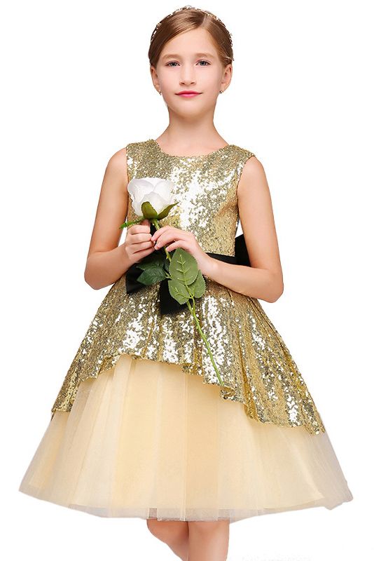 Lovely Jewel Sleeveless Flower Girl Dress with Tulle and Sequins-BallBride