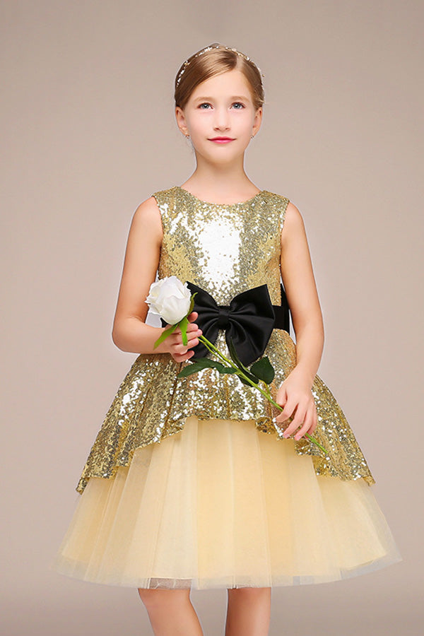 Lovely Jewel Sleeveless Flower Girl Dress with Tulle and Sequins-BallBride