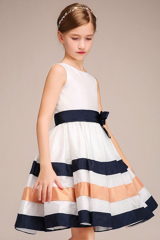 Lovely Sleeveless Jewel Flower Girl Dress with Handmade Flower-BallBride