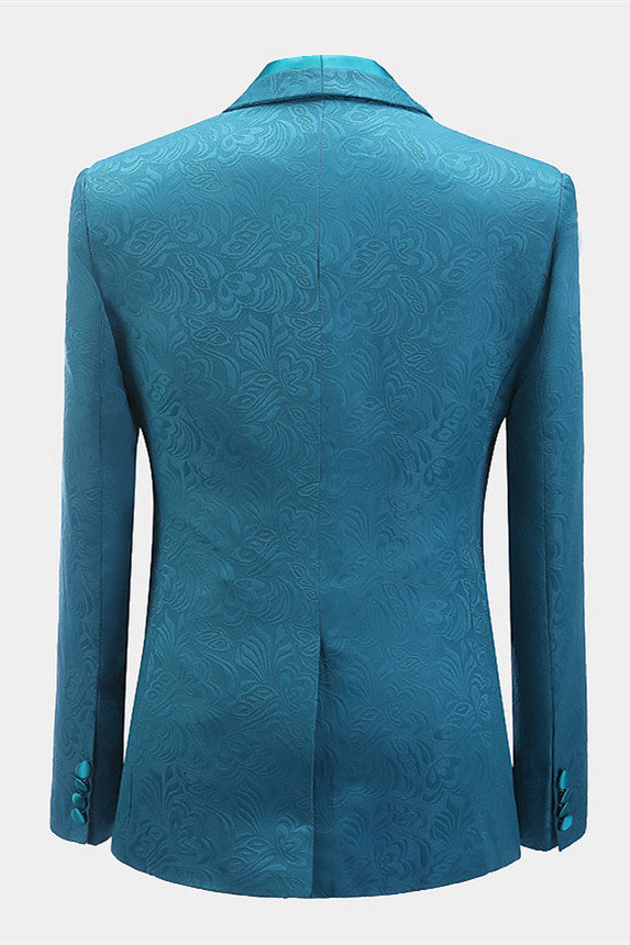 Luxury Jacquard Slim Fit Wedding Suit For Men-BallBride