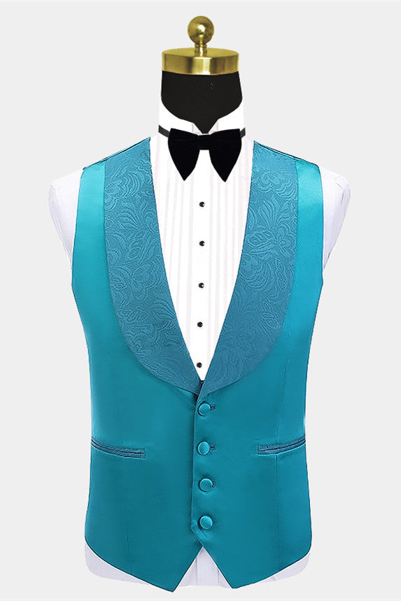 Luxury Jacquard Slim Fit Wedding Suit For Men-BallBride