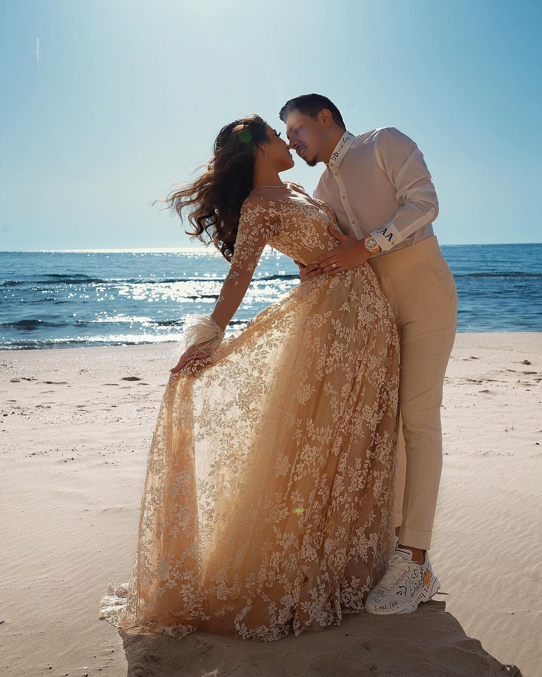 Luxury Long A-line Train Wedding Dress with Lace-BallBride