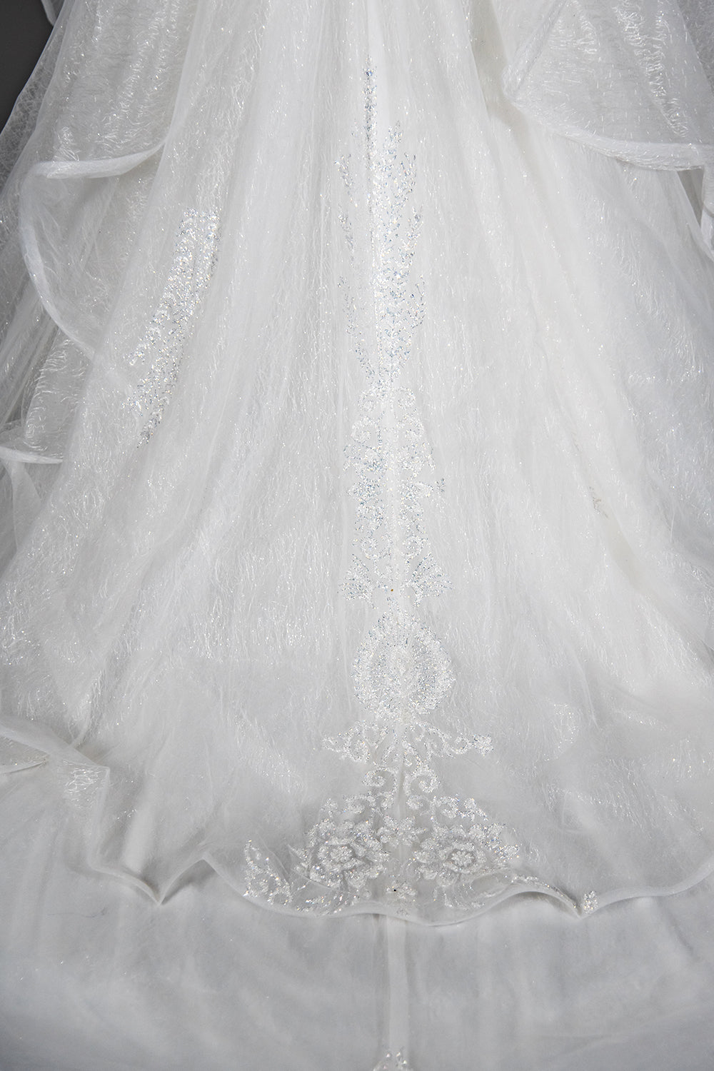 Luxury Sequins Appliques Ball Gown Wedding Dress With Tulle Ruffles-BallBride