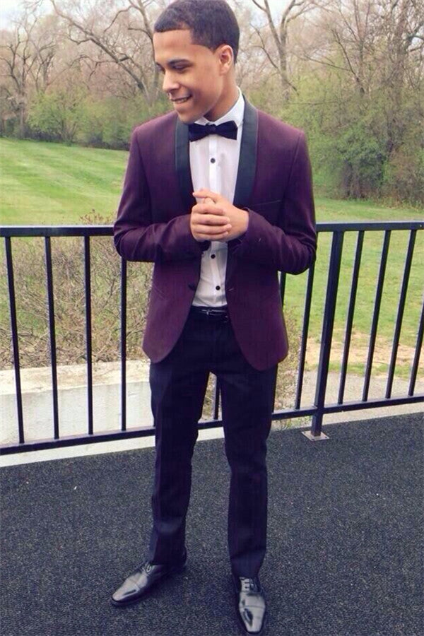 Men's Purple Lapel Designer Suits for Prom-BallBride
