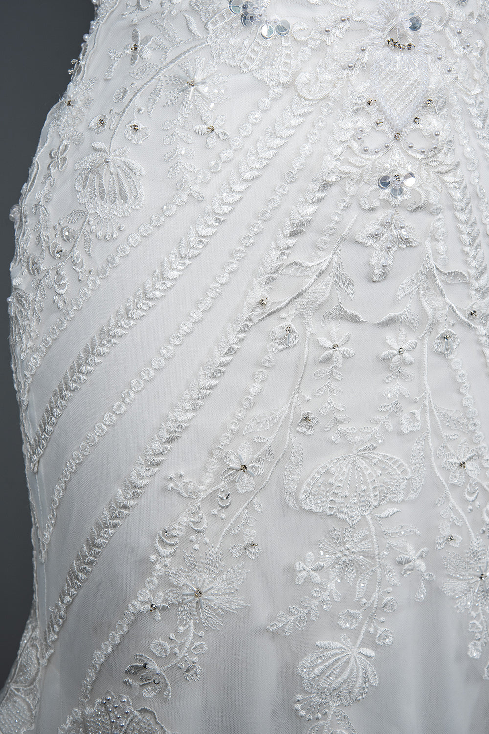 Mermaid Scoop Jewel Wedding Dress with Beadings Appliques-BallBride