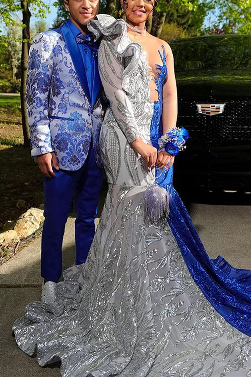 Mermaid Sleeveless Evening Gowns with Budget Mix Color Sequins-BallBride