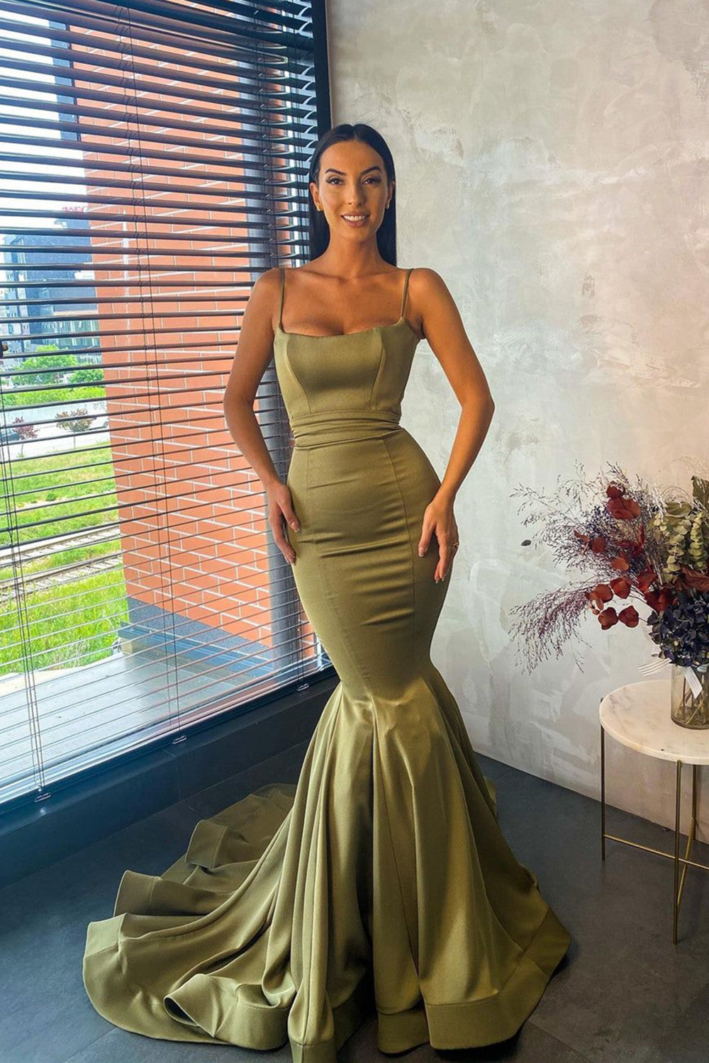 Mermaid Spaghetti-Straps Prom Dress-BallBride