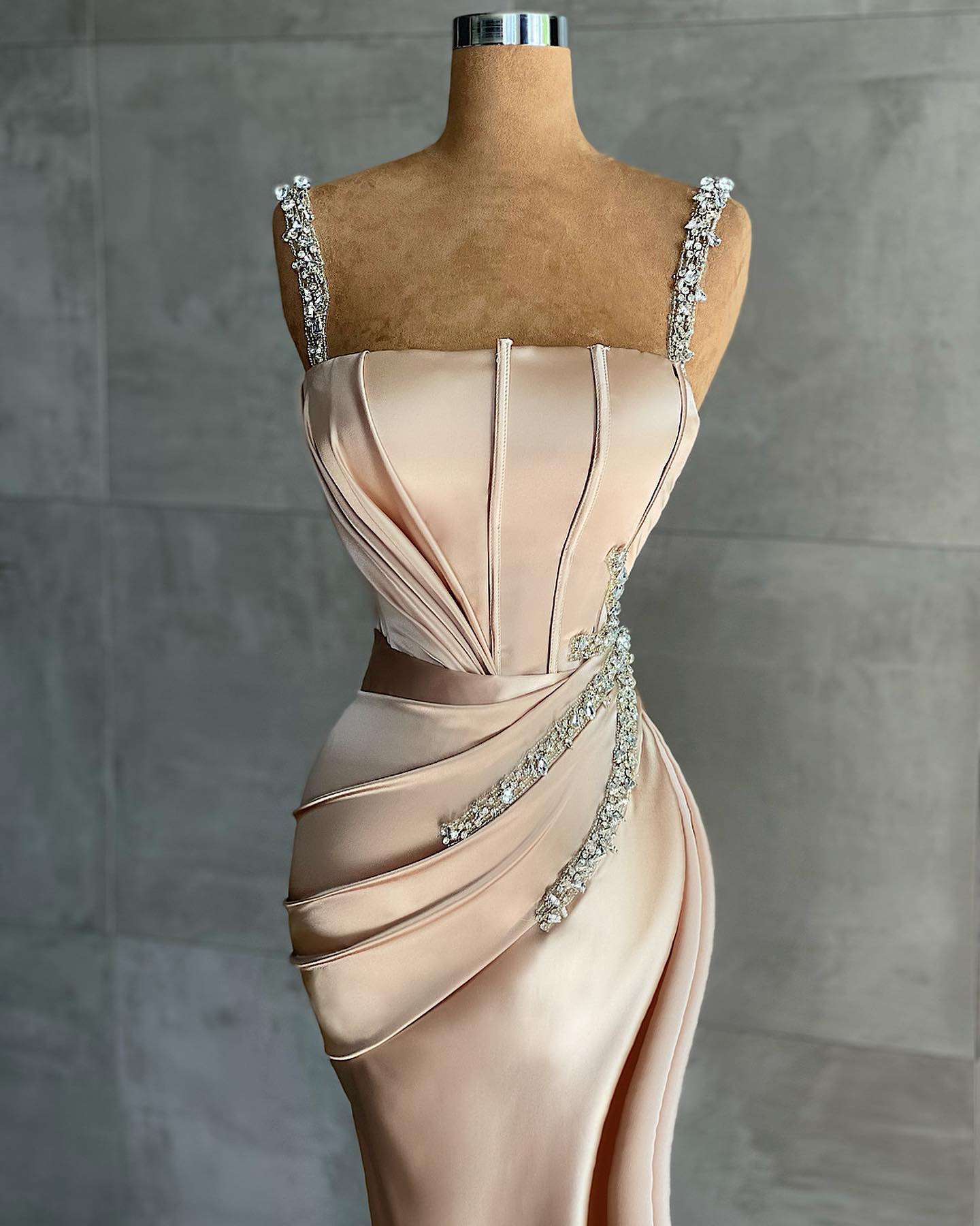 Mermaid Starps Appliques Bead Prom Dress-BallBride