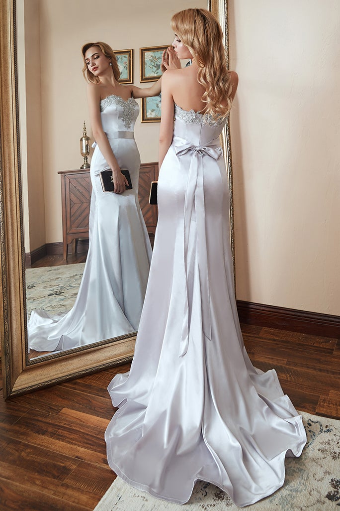 Mermaid Sweetheart Prom Dress with Appliques-BallBride
