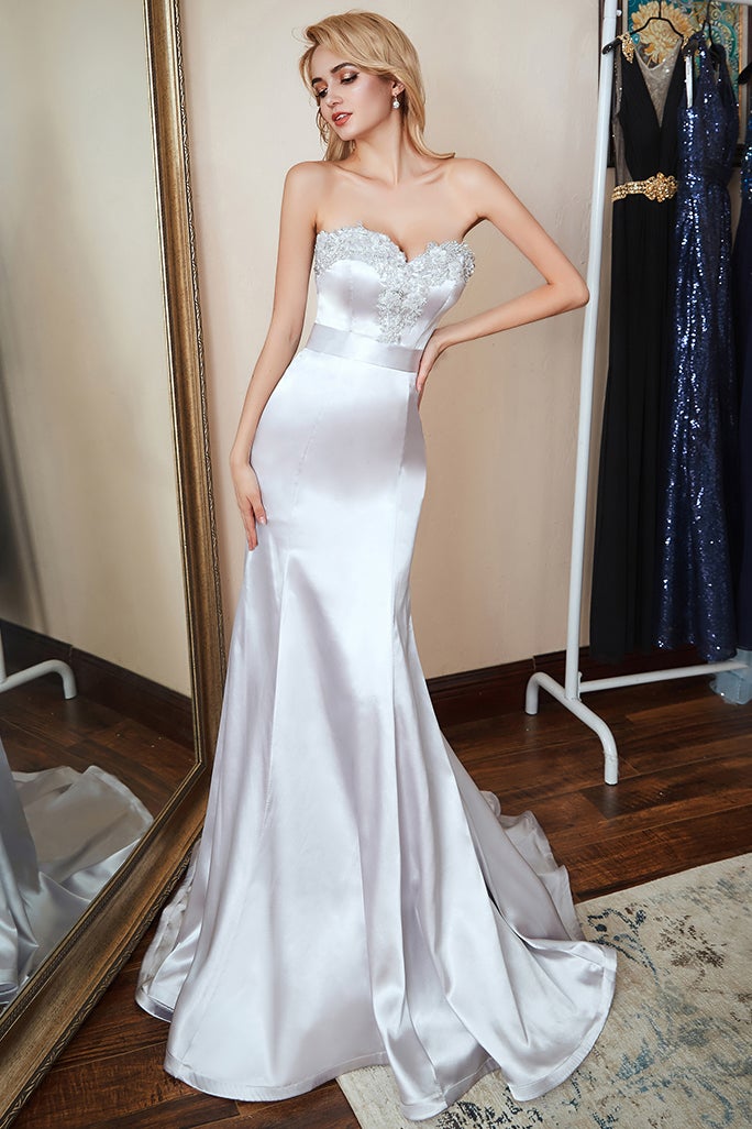 Mermaid Sweetheart Prom Dress with Appliques-BallBride