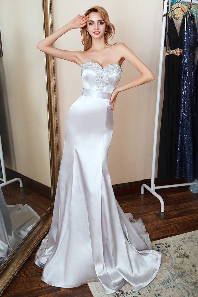 Mermaid Sweetheart Prom Dress with Appliques-BallBride