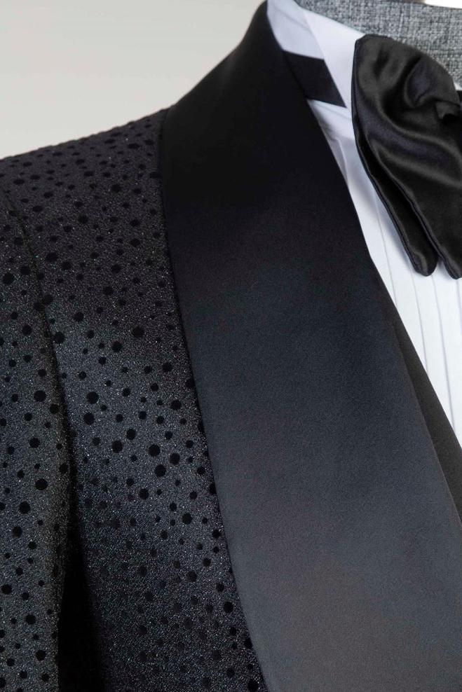 Modern Black Three Pieces Shawl Lapel Men Suits for Wedding by Duane-BallBride