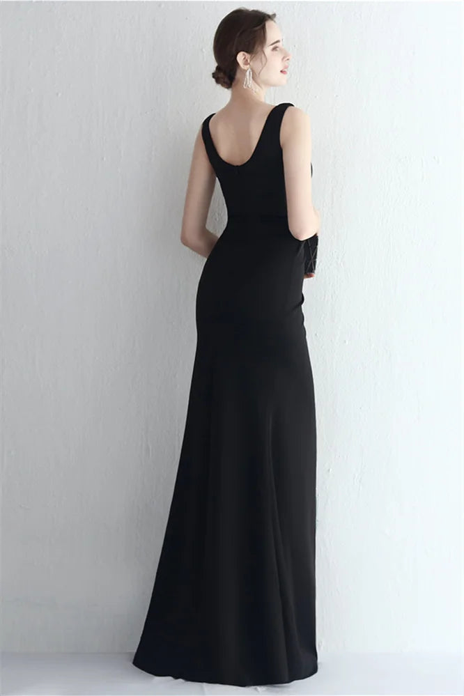Modern Straps Evening Gowns Mermaid Long With Slit Sleeveless-BallBride