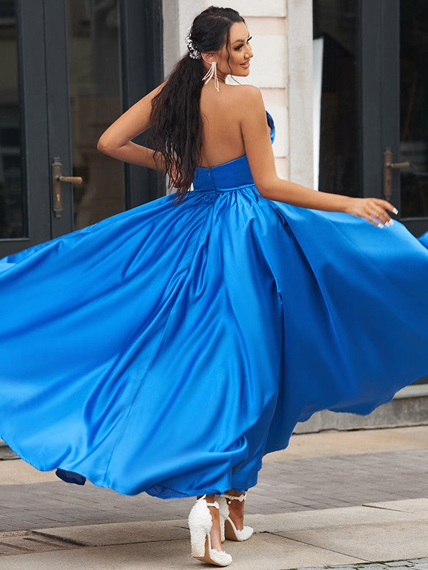 Modern V-Neck Long Elegant Evening Dresses - Royal Blue-BallBride