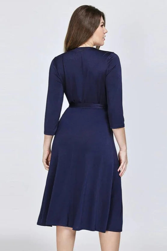 Navy Half Sleeve Sweetheart Plus Size Evening Party Dress-BallBride