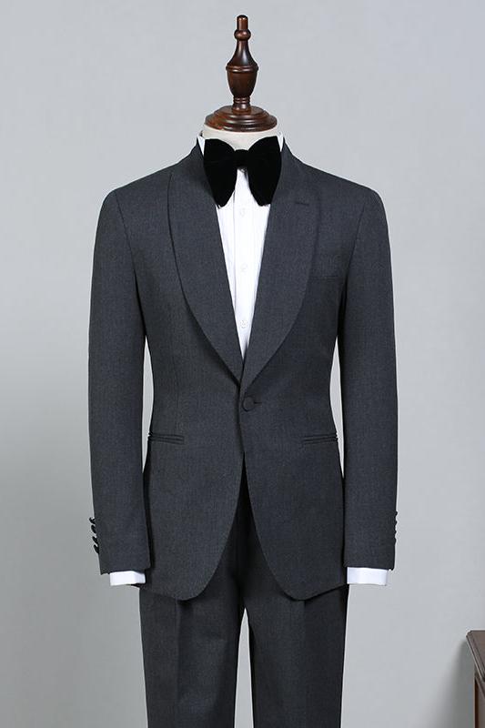 Nelson All-Black One-Button Easy Fit Wedding Suit for Bridegrooms-BallBride