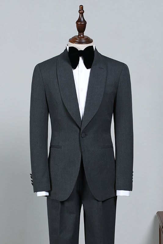Nelson All-Black One-Button Easy Fit Wedding Suit for Bridegrooms-BallBride
