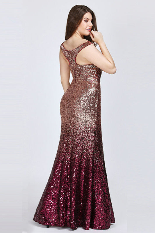 New Arrival Plus Size Mermaid Long Evening Gown with Sequins-BallBride