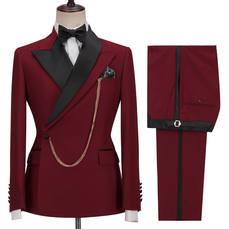 New Arrival Red Prince Prom Suits with Peaked Lapel for Sale-BallBride