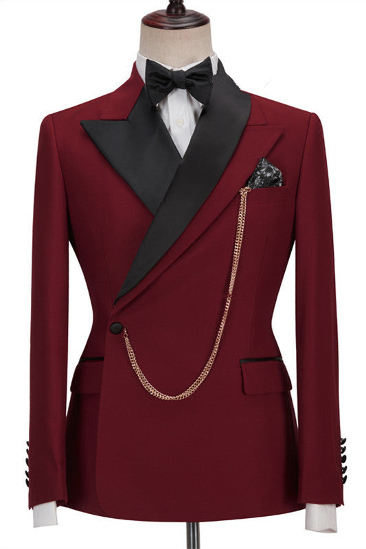New Arrival Red Prince Prom Suits with Peaked Lapel for Sale-BallBride
