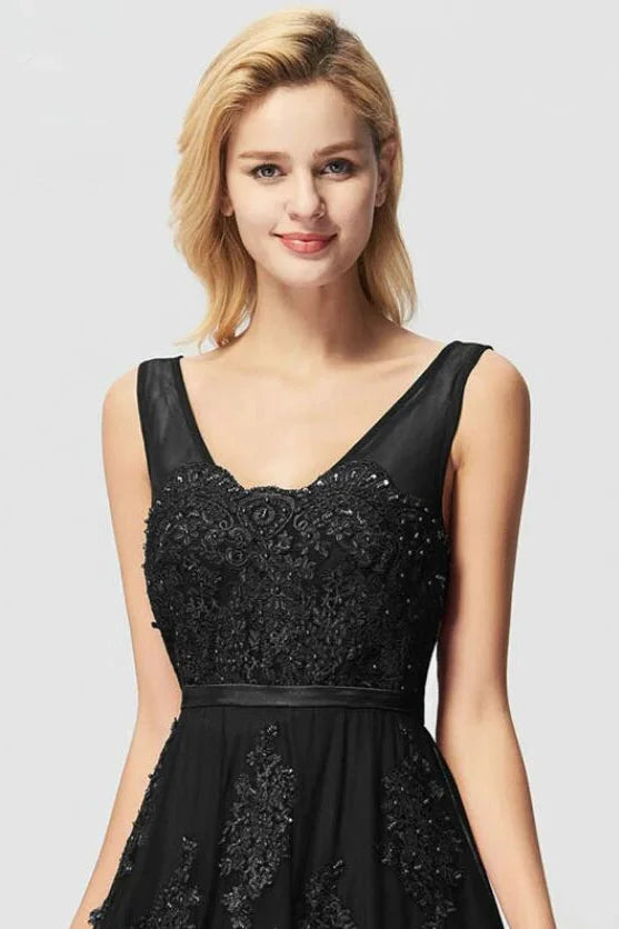 New Arrival Sleeveless Lace Appliques Long Evening Prom Dress Online-BallBride