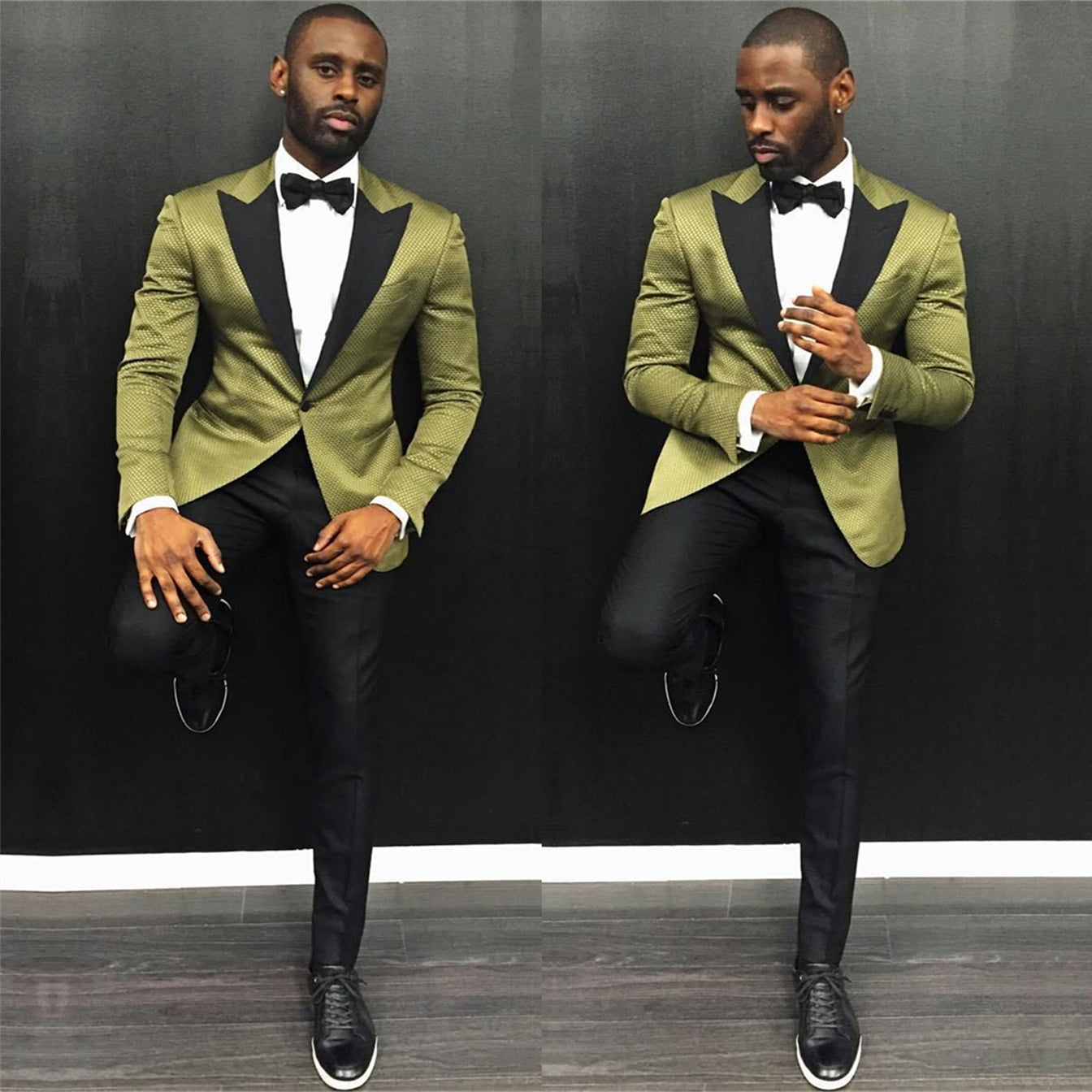 New Arrive Black Lapel Bespoke Formal Dinner Suit with One Button for Men-BallBride