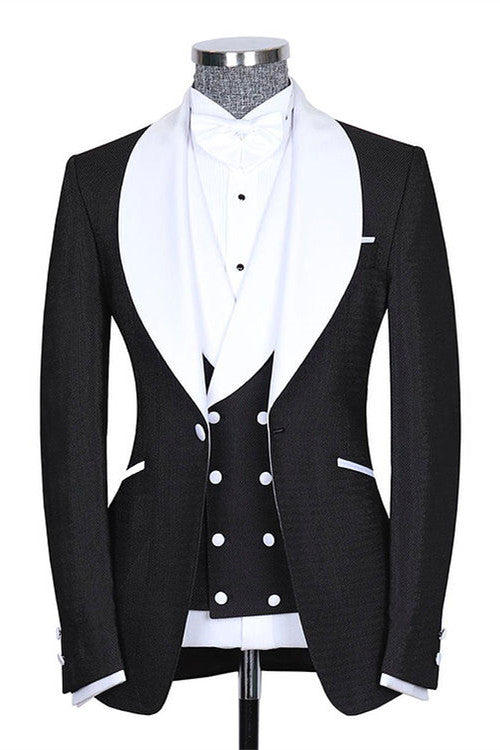 New Arrive Black Shawl Lapel Beach Wedding Suits For Groom-BallBride