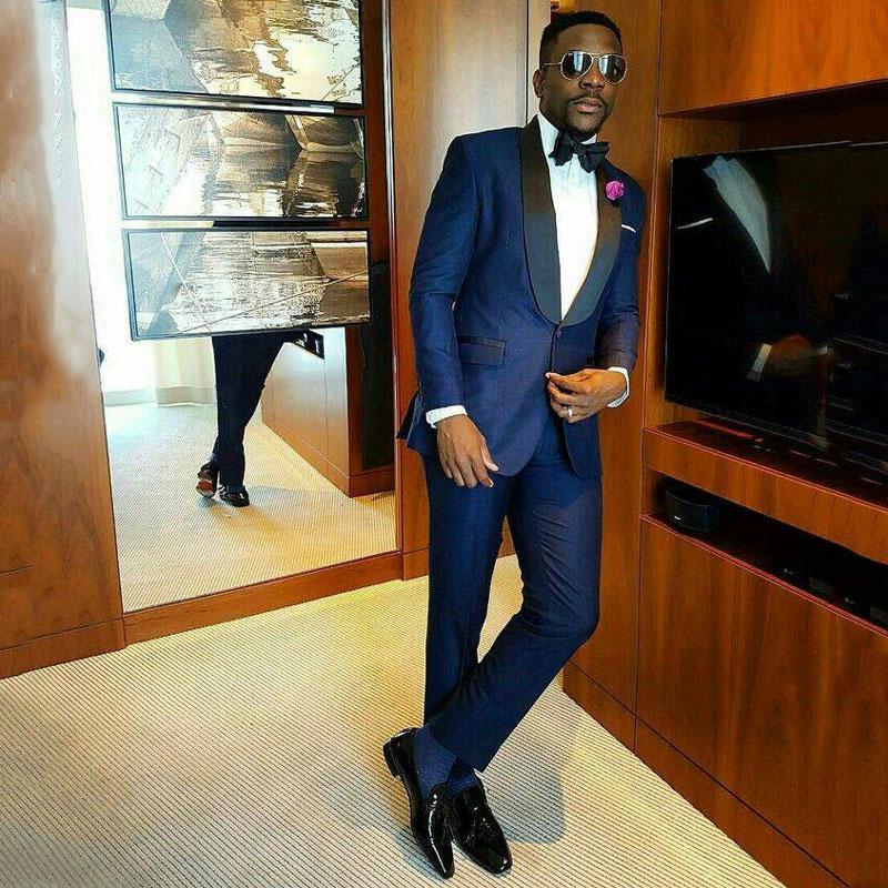 Newest Joshua Homecoming Prom Suit - Navy Blue Slim Fit with Shawl Lapel-BallBride