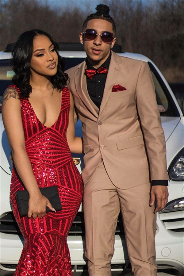 Notch Lapel 3-Piece Prom Attire for Guys-BallBride