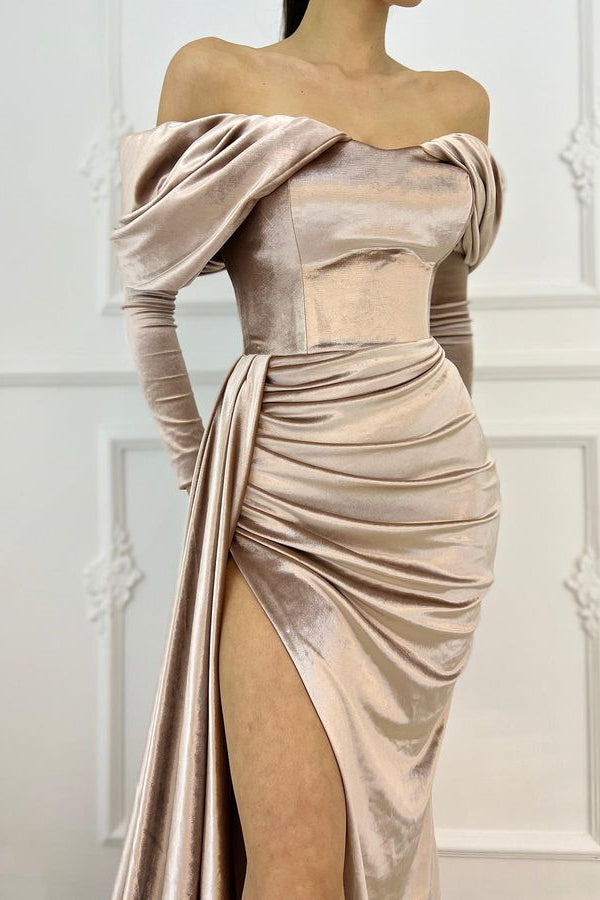 Off-The-Shoulder Sweetheart Mermaid Evening Dress-BallBride