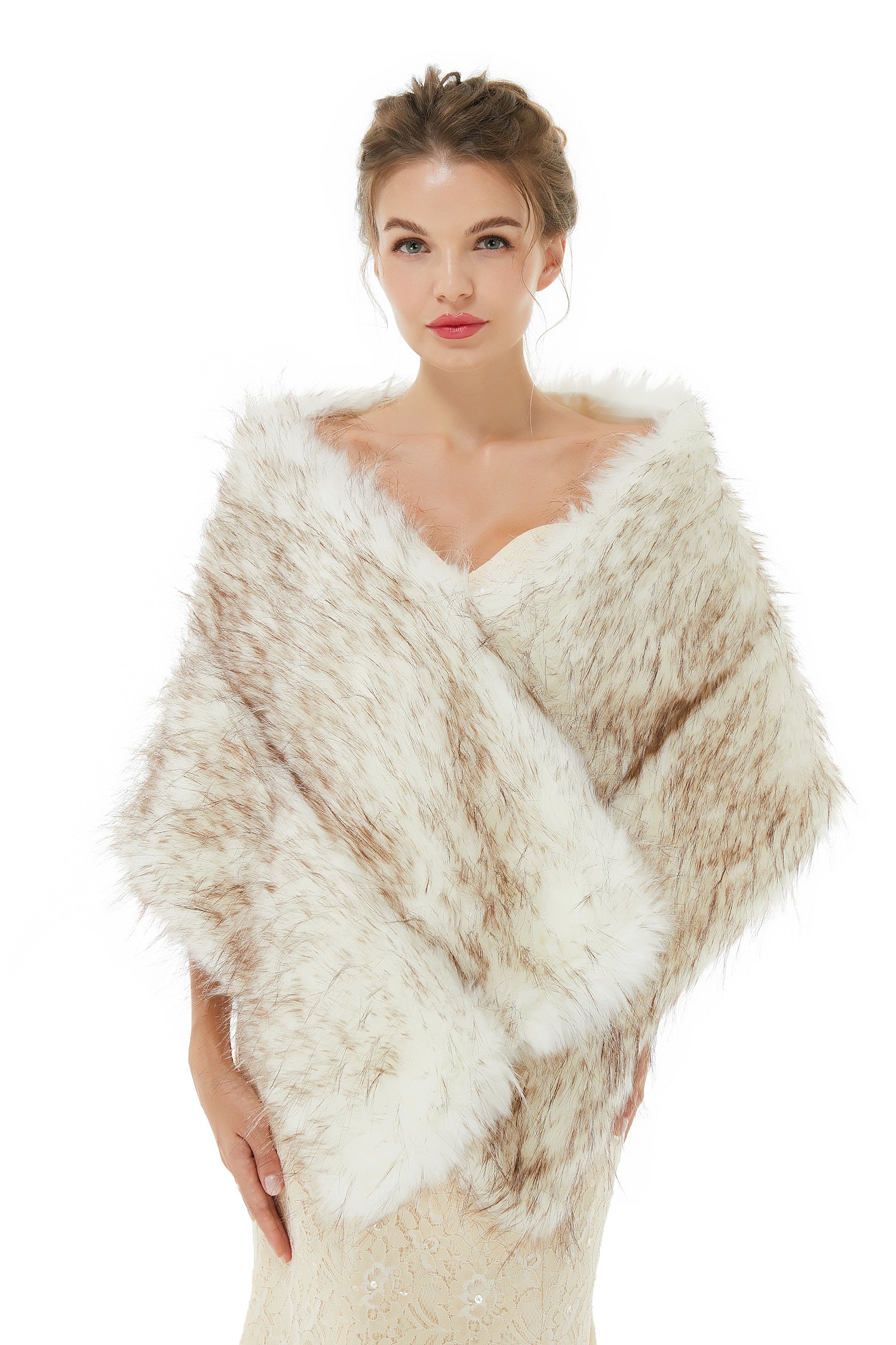 On Sale: Warm Faux Fur Bridal Shawl for Winter Weddings-BallBride