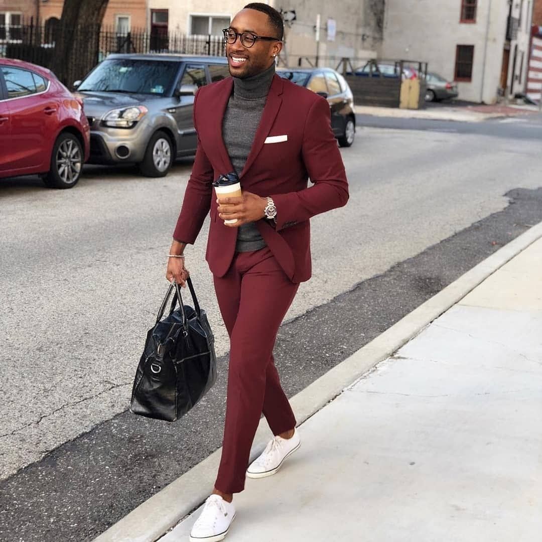 One Button Burgundy Party Suit For Men - Elegant Formal Look Online-BallBride