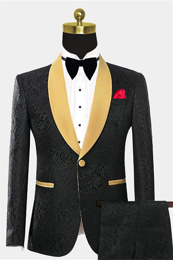 One Button Groom & Groomsmen Suits - Black-BallBride