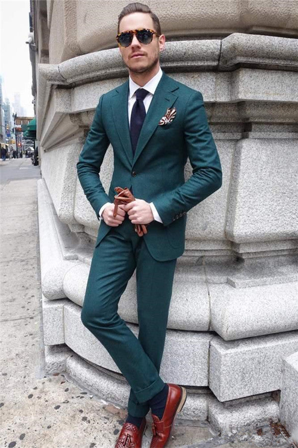Online Green Tuxedos - Shining 2 Pieces Business Suits For Men's Fashion-BallBride