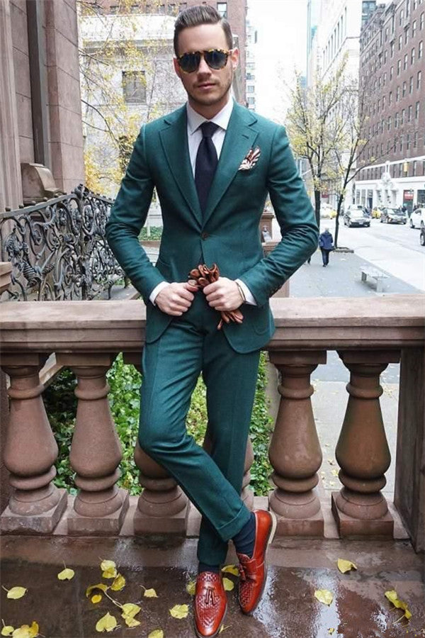 Online Green Tuxedos - Shining 2 Pieces Business Suits For Men's Fashion-BallBride