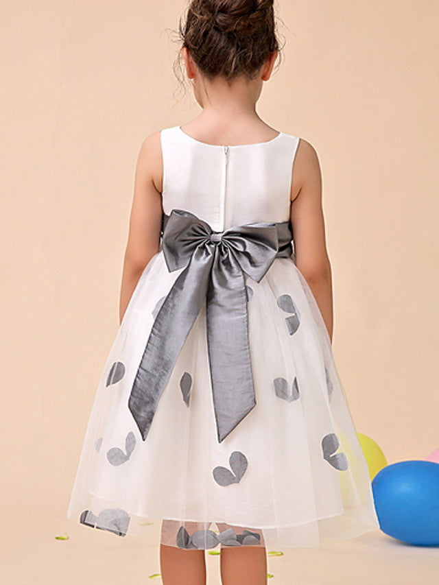Party Flower Girl Dress with Pattern Print Appliques - Ball Gown Ankle Length-BallBride