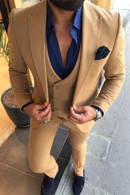 Peaked Lapel Three Piece Prom Attire For Guys - Shine Bright!-BallBride