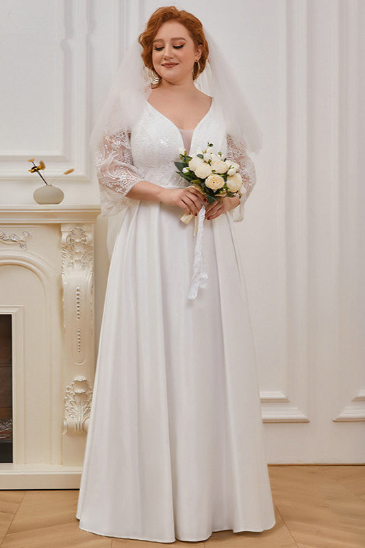 Plus Size Embroidery Wedding Dress ¨C Shop Online Now!-BallBride