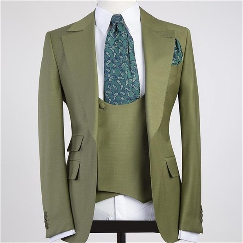 Popular 3-Piece Formal Dinner Suit for Men, Peaked Lapel Design-BallBride